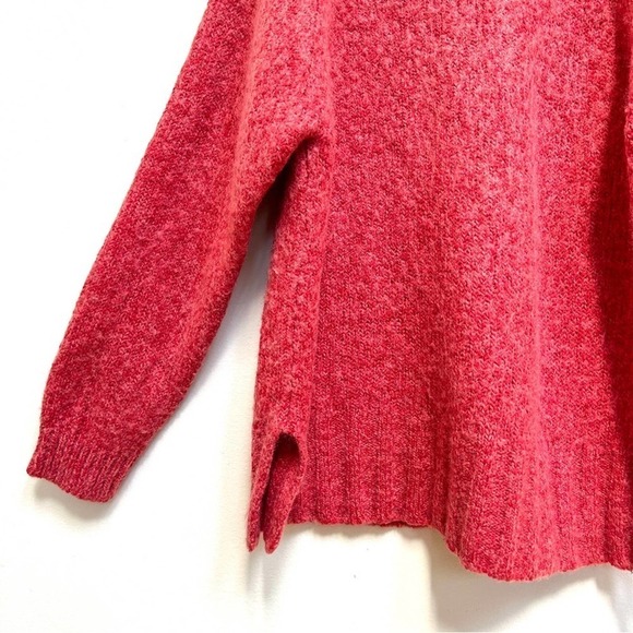 Vintage 90s Wool Blend Cable Knit Memphis Jones Pink Red Sweater, Size Large - Picture 8 of 12